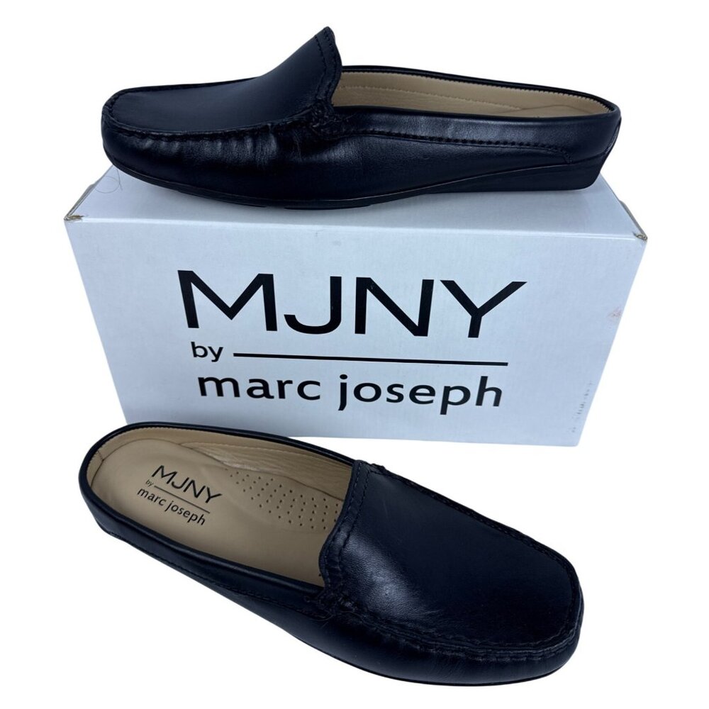 Marc Joseph New York Women's Briarwood Mules Shoes Black Nappa Leather ‎ 9.5 M